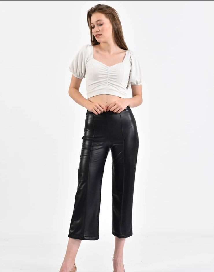 three-S woman - LEGGINGS in Leder Optik